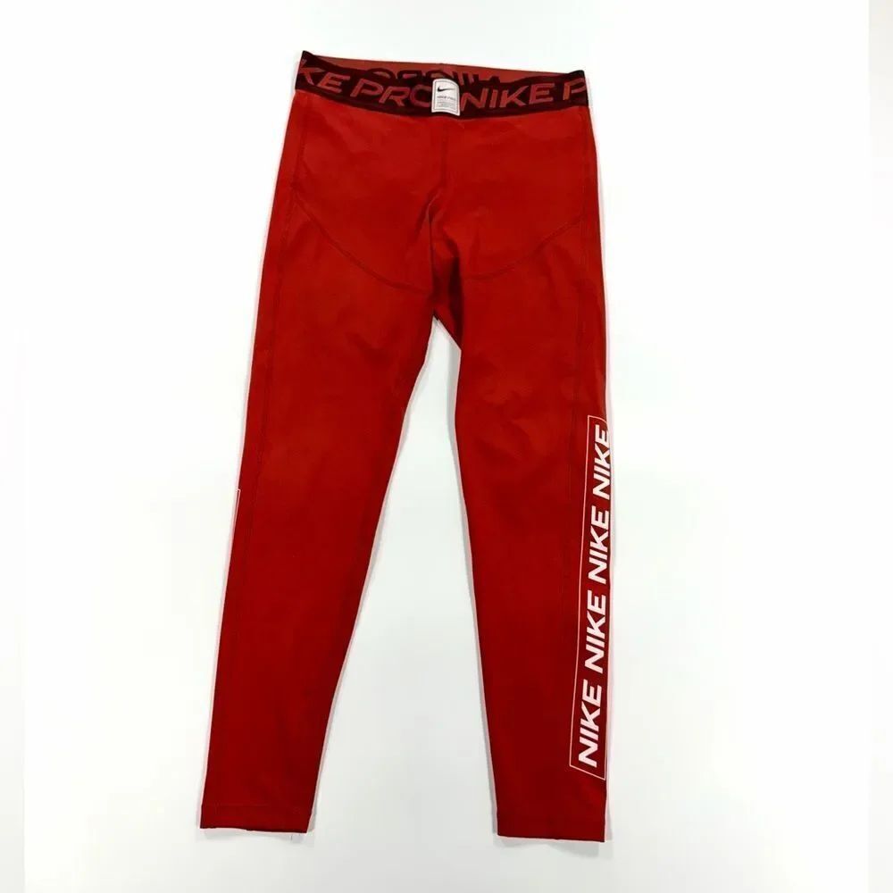 Nike Pro Dri-FIT Workout Leggings – Size M (Orange/Red)